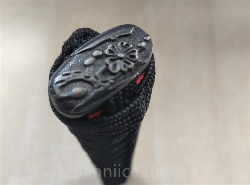 black Hand made  wood handle alloy snake and  Tsuba fuch  and  Menuki  For Japanese sword