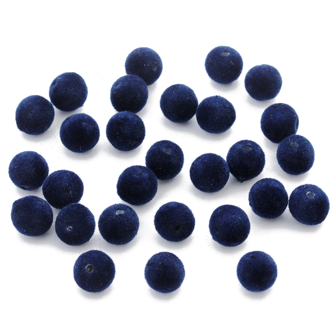 100pcs 8mm Round Beads Pompom Velvet Fabric Resin Loose Spacer Beads 1mm Hole For DIY Necklace Bracelet Earring Making