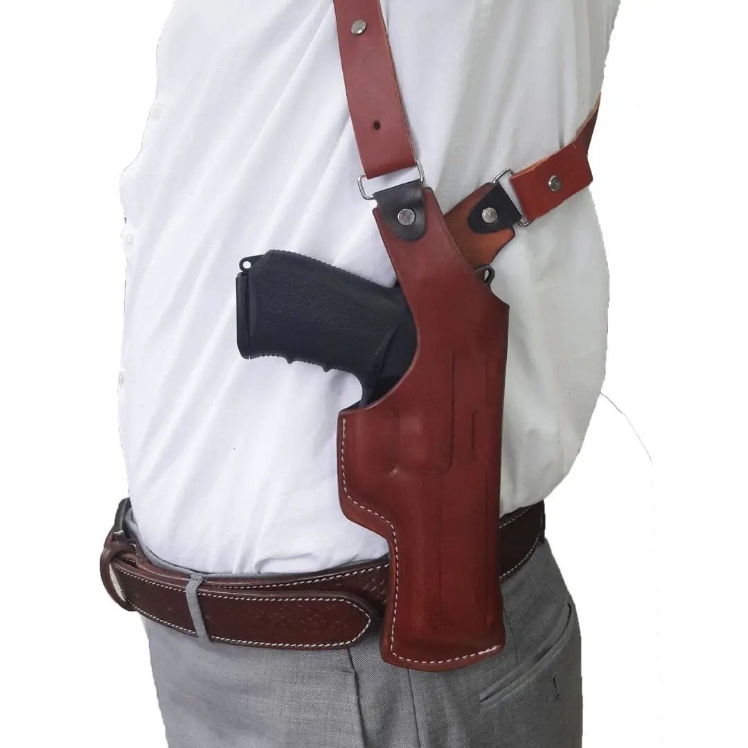 

YT HOBBY For Glock 17/22/31/37 Shoulder Holster Handmade Real Leather Concealed Carry Underarm Vertical Pistol Gun holster Pouch