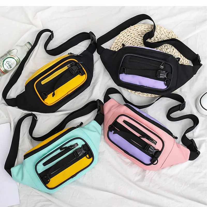 Waist Bag Women's Fanny Pack Waist Packs Leisure Canvas Bum Package Banana Messenger Bags New Zipper Hip Hop Bag Shoulder Pack