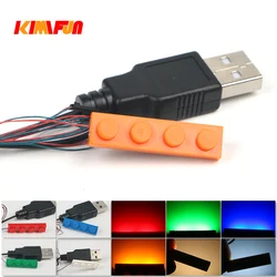 1pc Led Light Set Red Green Building Block City Street Blue Decoration USB Fit Orange Brick House DIY Toys