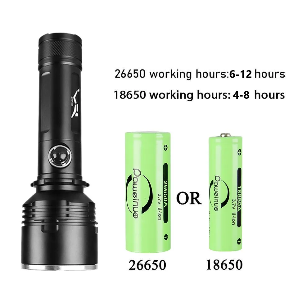 Super Powerful XHP100 Diving Flashlight Yellow Light Professional Diving LED Torch Underwater Lamp High Power Flashlight Lantern