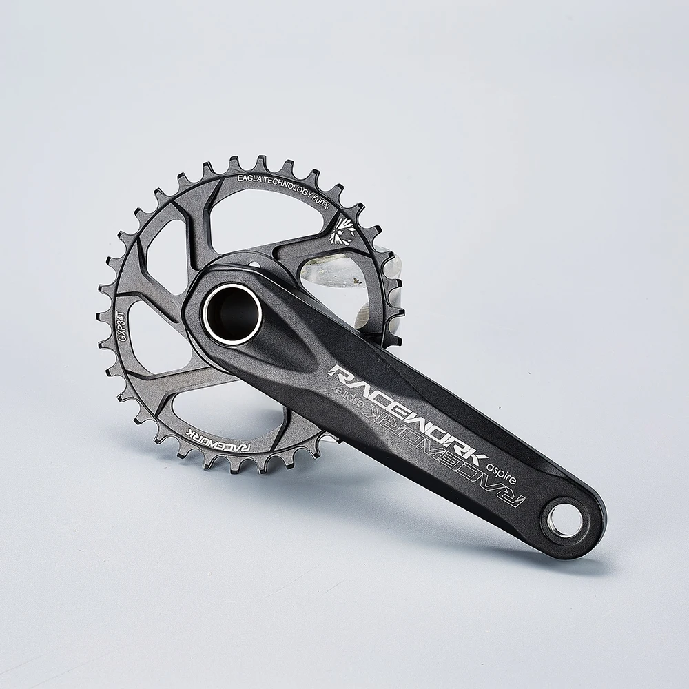 RACEWORK MTB Kurbelgarnitur 170/175mm Mountainbike Kurbel Schmal Breites Kettenblatt 32/34/36/38T 11/12S Fahrrad Kurbelgarnitur Kettenrad Für GXP – Detail 4