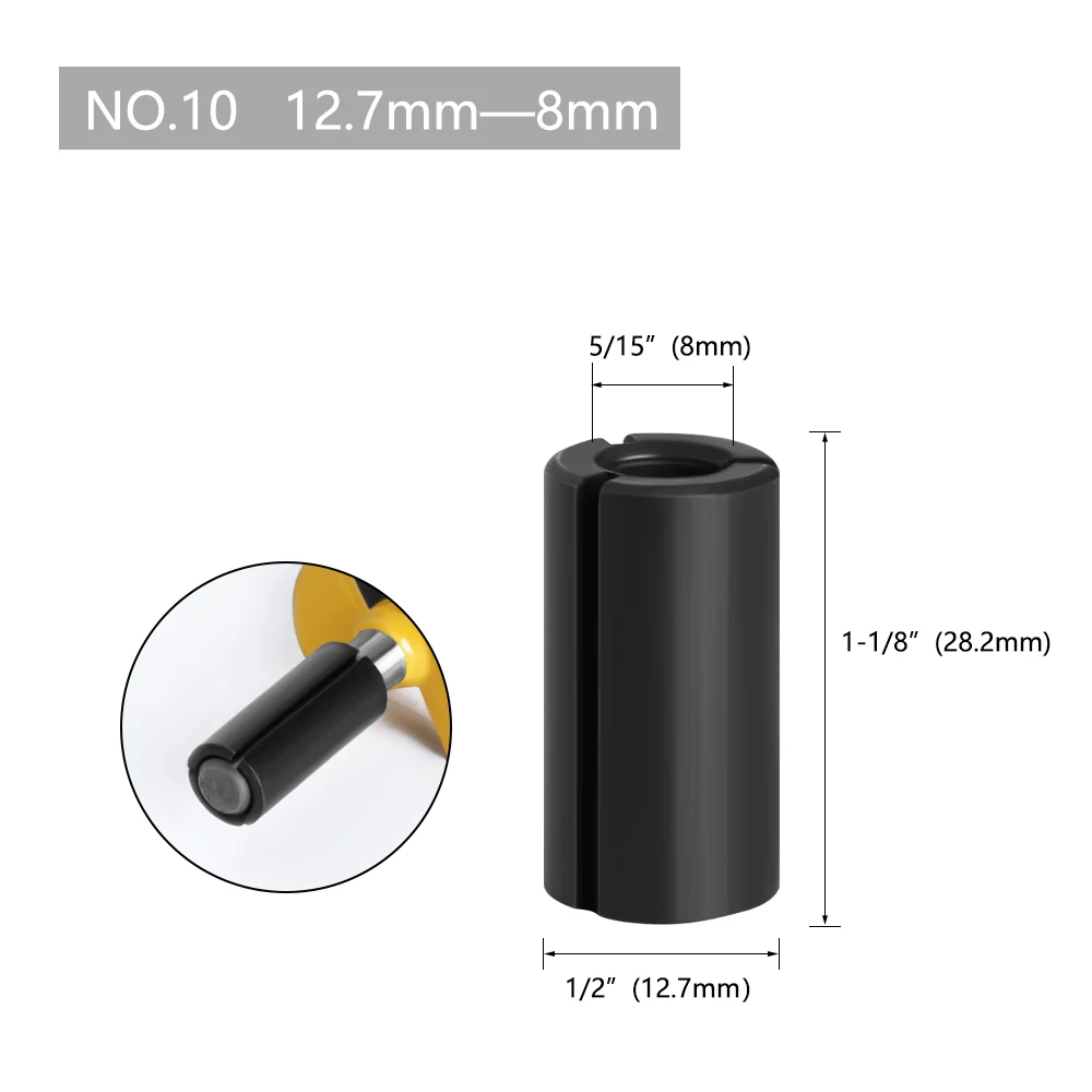 LA VIE 1 Stück CNC-Fräser-Halterung, hochpräziser Adapter, Spannzangenhalterung für Fräswerkzeuge, 6 mm, 6,35 mm, 8 mm, 10 mm, 12 mm, 12,7 mm – Detail 12