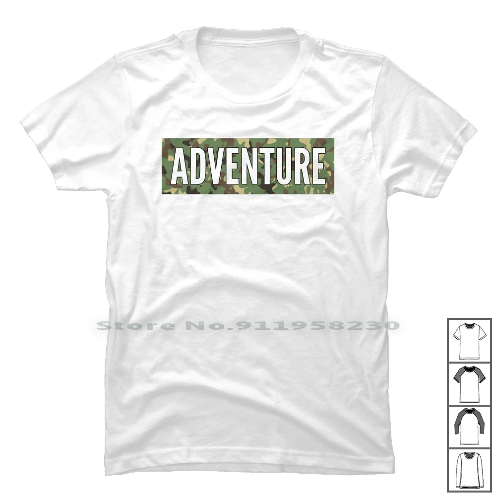 Adventure Comuflage Band T Shirt 100% Cotton Adventure Astronomy Advent Ture Tree Ping Flag Fire Camp Band Ban