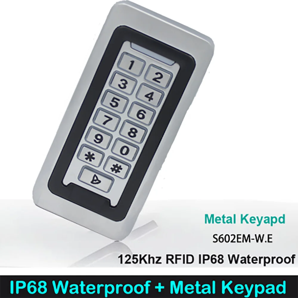 IP68 Waterproof Backlight 125Khz RFID Card Standalone Access Control Reader Password Keypad 2000 Users Outdoor Lock System
