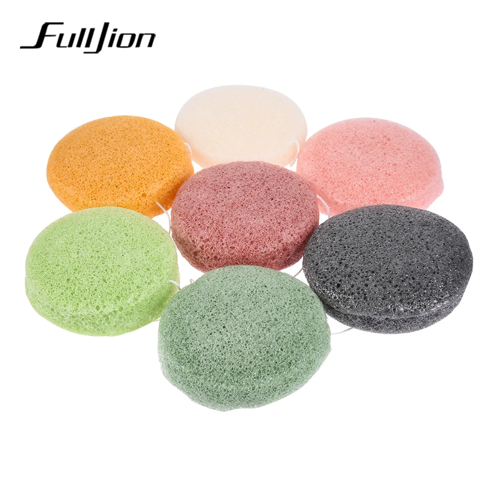 6 Colors  Natural Konjac Sponge Konnyaku Facial Exfoliator Wash Cleansing Cosmetic Puff Flutter Sponge Skin Care Cleanser Tools