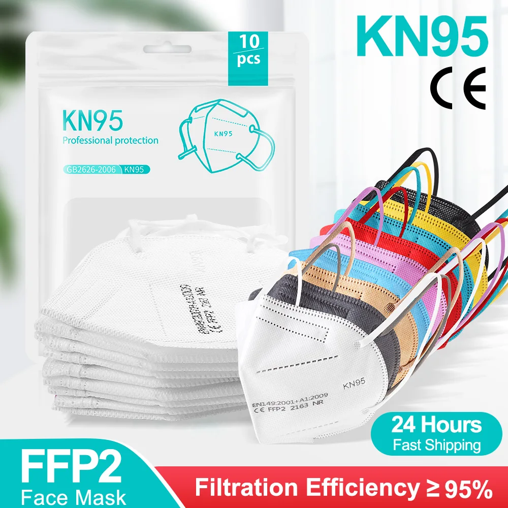 2-100PCS KN95 Mask FFP2 Reusable Filter 5 Layers Adult Protective Face Masks FPP2 Mascarilla Negra FFP2mask CE Facial Mondmasker