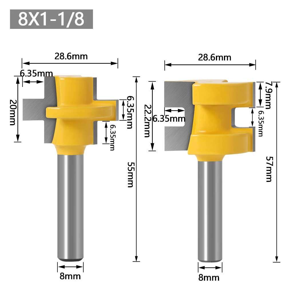 Imagem -04 - Mini Tongue And Groove Router Bit Grupo Tenon Cutter Ferramentas para Trabalhar Madeira mm mm Shank Line Knife Pcs