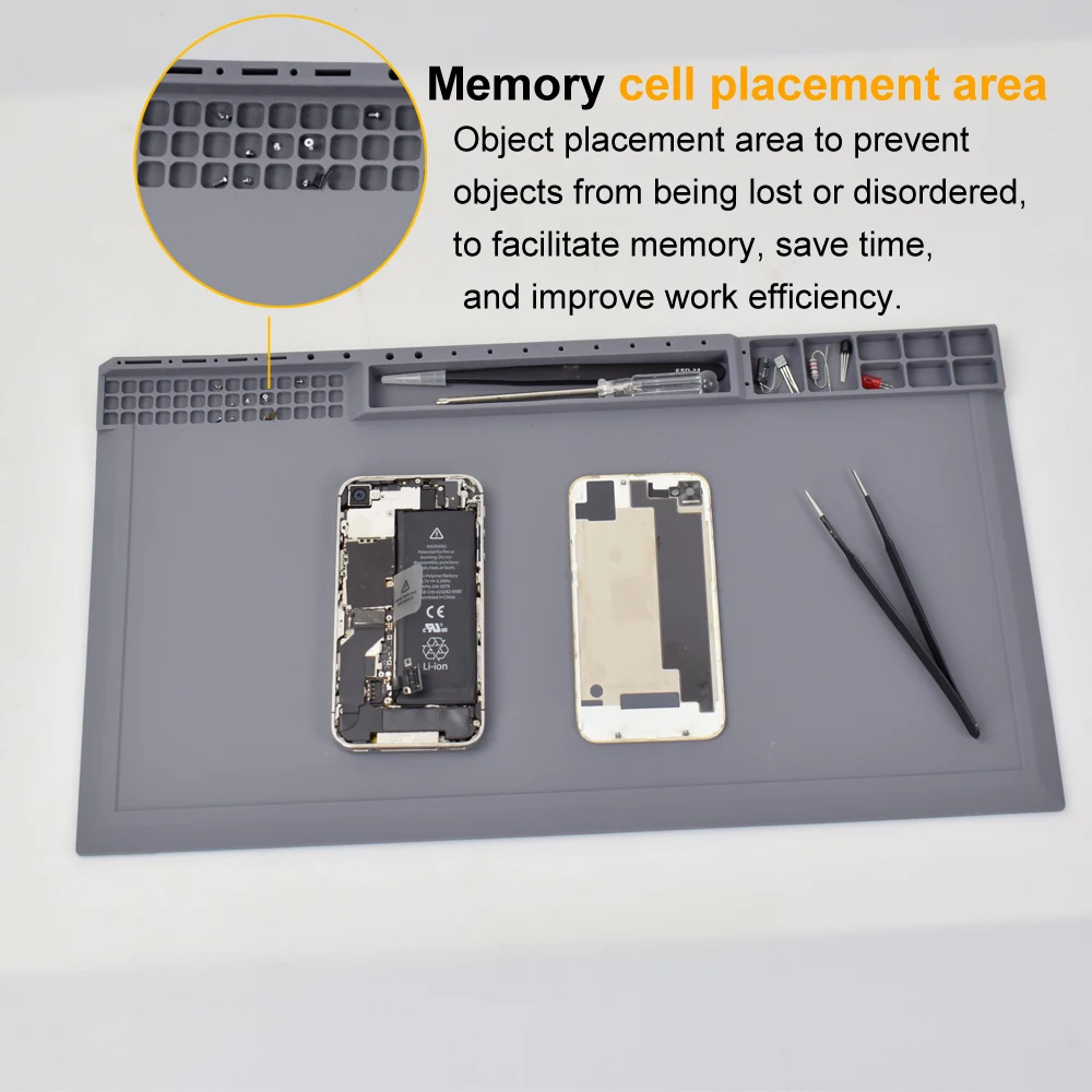 NEWACALOXSilicone Repair Mat Magnetic Soldering Mat Heat Insulation Electronics Repair for Cellphone Laptop Heat Resistant Pad