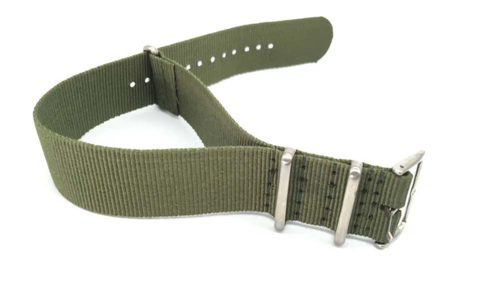 Retro Classic Watch Band 18mm 20mm 22mm 24mm Army Green Military Fabric Woven Nylon Watchband Strap Buckle Belt