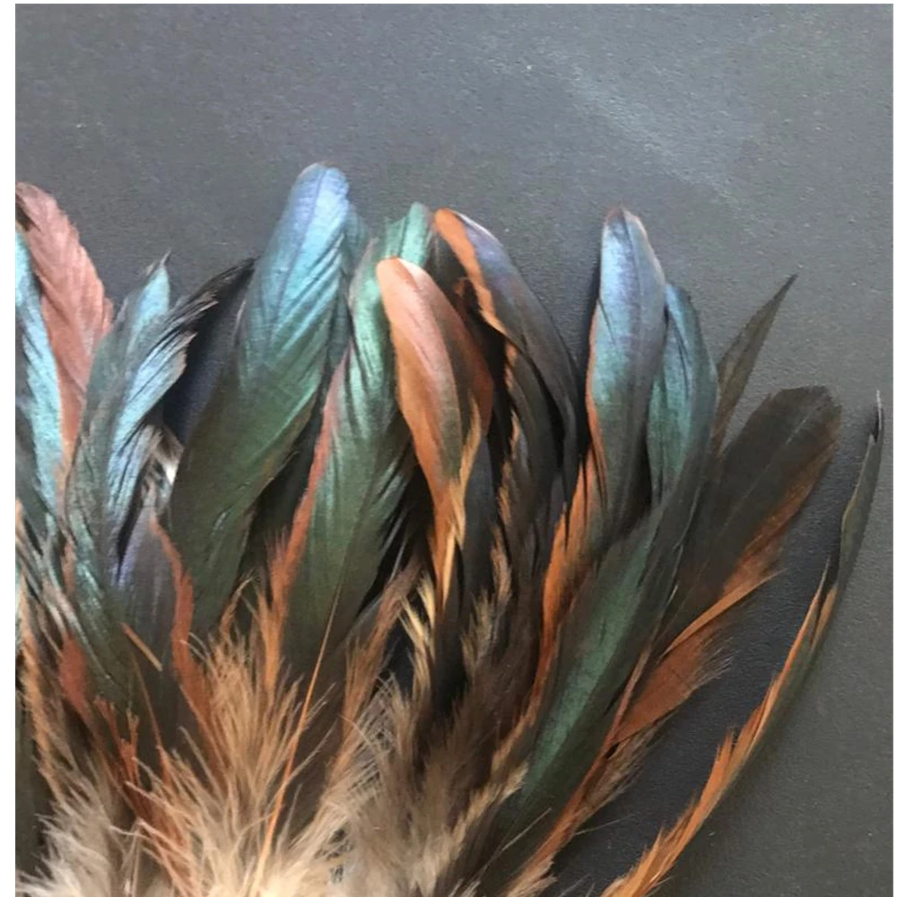 100pcs/lot Natural Rooster Chicken Feathers for Crafts Jewelry Earring Making 6-7\