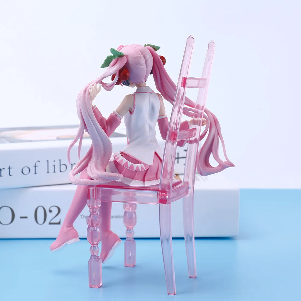 New Japanese Anime sakura miku Figure Sexy Character Ornaments  chair Kawai Car Decoration Collectible Model  Birthday Gift