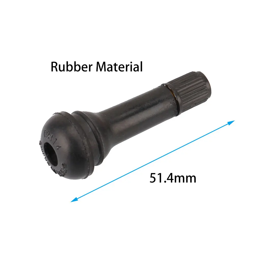 TR414 Snap In Tire Valve Stems Black Rubber with Dust Cap for Car Tire Repair