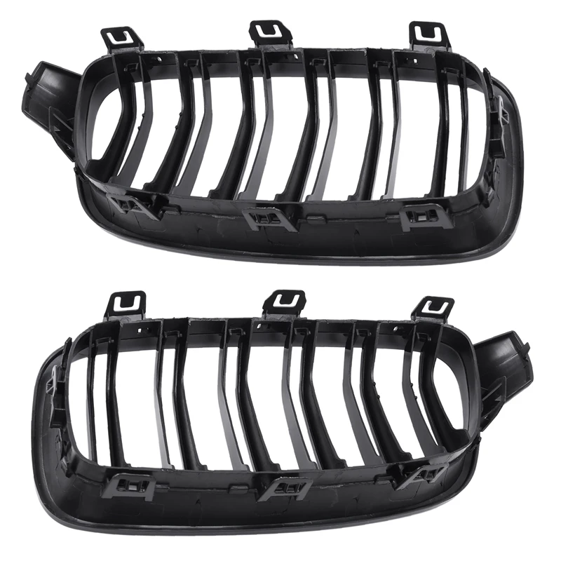 1Pair Gloss Black Front Grille/Grilles Kidney For BMW 3-Series F30 F31 F35 2012-2017 Car Styling