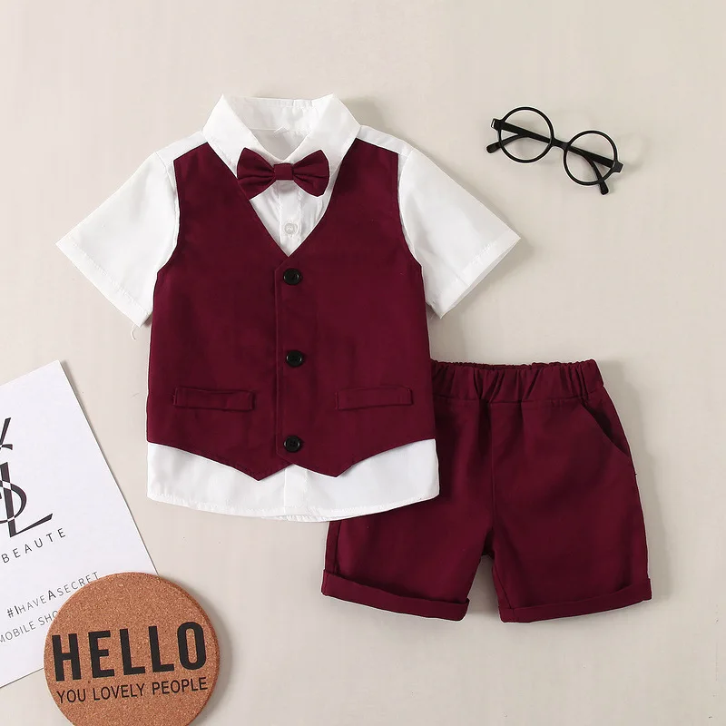 

Clothes Toddler Boy Clothes Sets Summer Formal Suits Childrens Clothing Gentleman Formal Kids Performance Costume Host Dresses