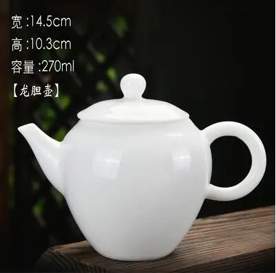 Heldere glazuur Suet Jade keramische theepot, huishoudelijke zijhandvat Xishi Pot, Chinese Kungfu theepot, witte porseleinen theeset