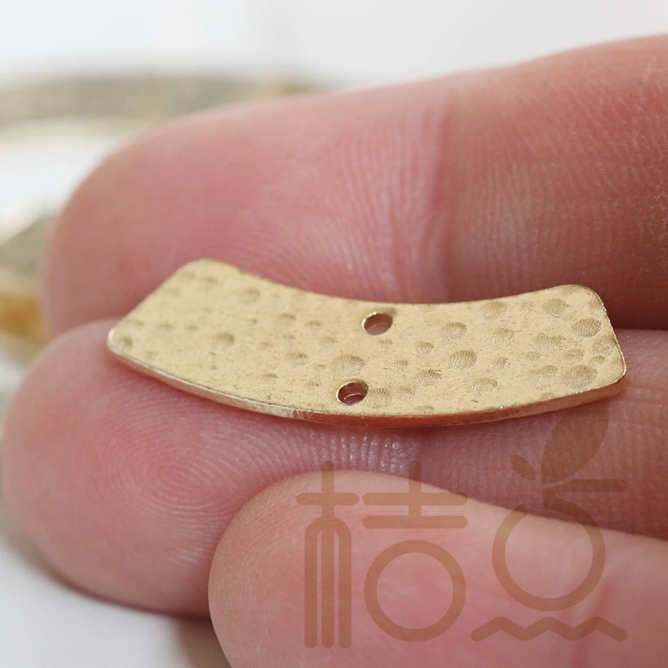 DIY Supply-Solid Brass Finding Hammered Curved Charm - 10.2x28.3mm (3878C)