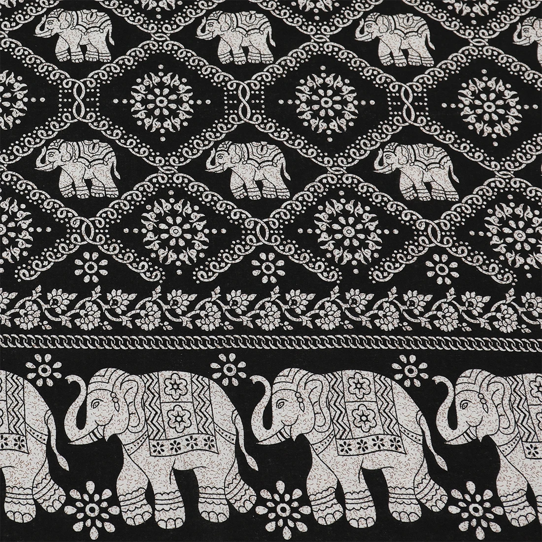 Ethnic Cotton Printed Elephant Fabric For Sewing Clothes Dress Tablecloth DIY Vintage Decoration 145cmX60cm