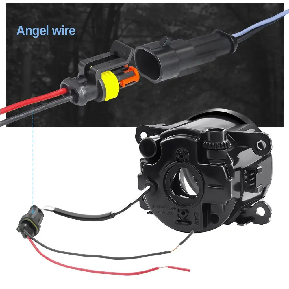 Angel Eye Fog Light For Ford Mustang 2005-2017(Not Fit GT) Car Front Bumper Fog Lamp with Halo DRL Daytime Running Light H11 12V