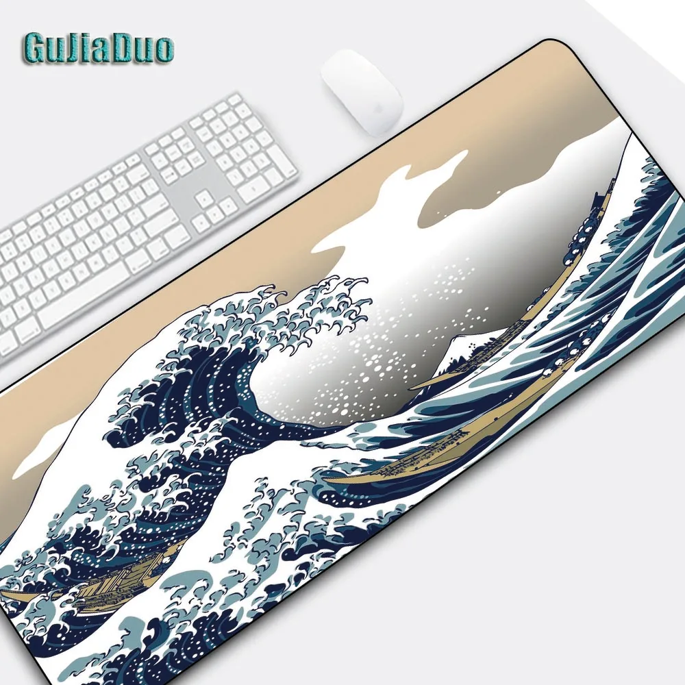 

GuJiaDuo Best Selling Japanese Big Wave Large Mouse Pad XXL Gamer Notebook Keyboard Gaming Accessories Gaming Mouse Pad Desk Mat