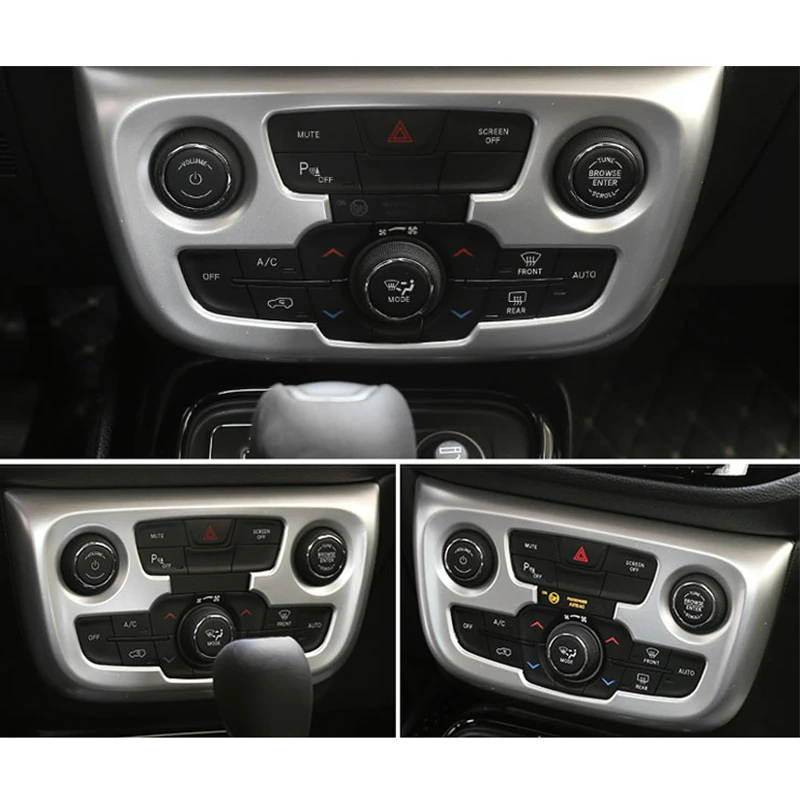 For Jeep Compass 2017 2018 2019 2020 ABS Chrome Car air conditioner Switch panel frame cover trim Car Accessories