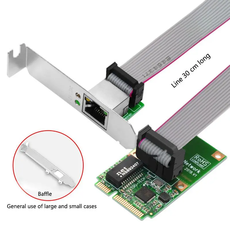 Desktop Computer Mini PCI-E Bus Interface RJ45 Network Interface Gigabit Wired Network Card Mini PCIE Network Card RJ45 Adapter