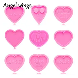 DY0913 Silicone Heart Molds, Love shape Keychain Crafts with Epoxy DIY Resin art Mold, Fondant Chocolate Cake Mold