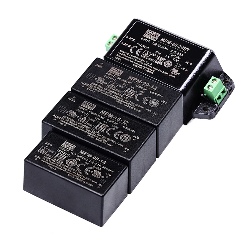 (MEANWLL)MPM-05/10/15/20/30/45/65/90 High Reliable PCB Mount Green Medical Power Supply acdc -3.3/5/15/24/48 V ANSI AAMI ES60601