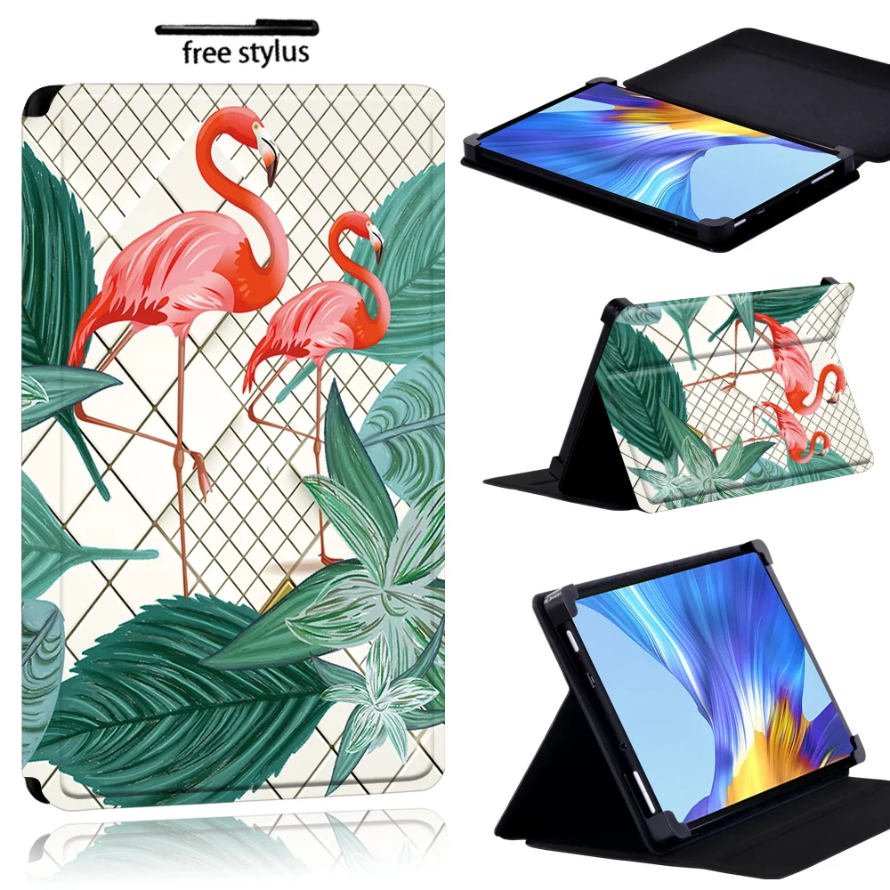 Nuova custodia per Huawei Enjoy Tablet 2 10.1/MatePad(10.4/10.8/Pro10.8)/MatePad T8/Huawei Honor V6 Custodia per tablet in pelle Flamingo