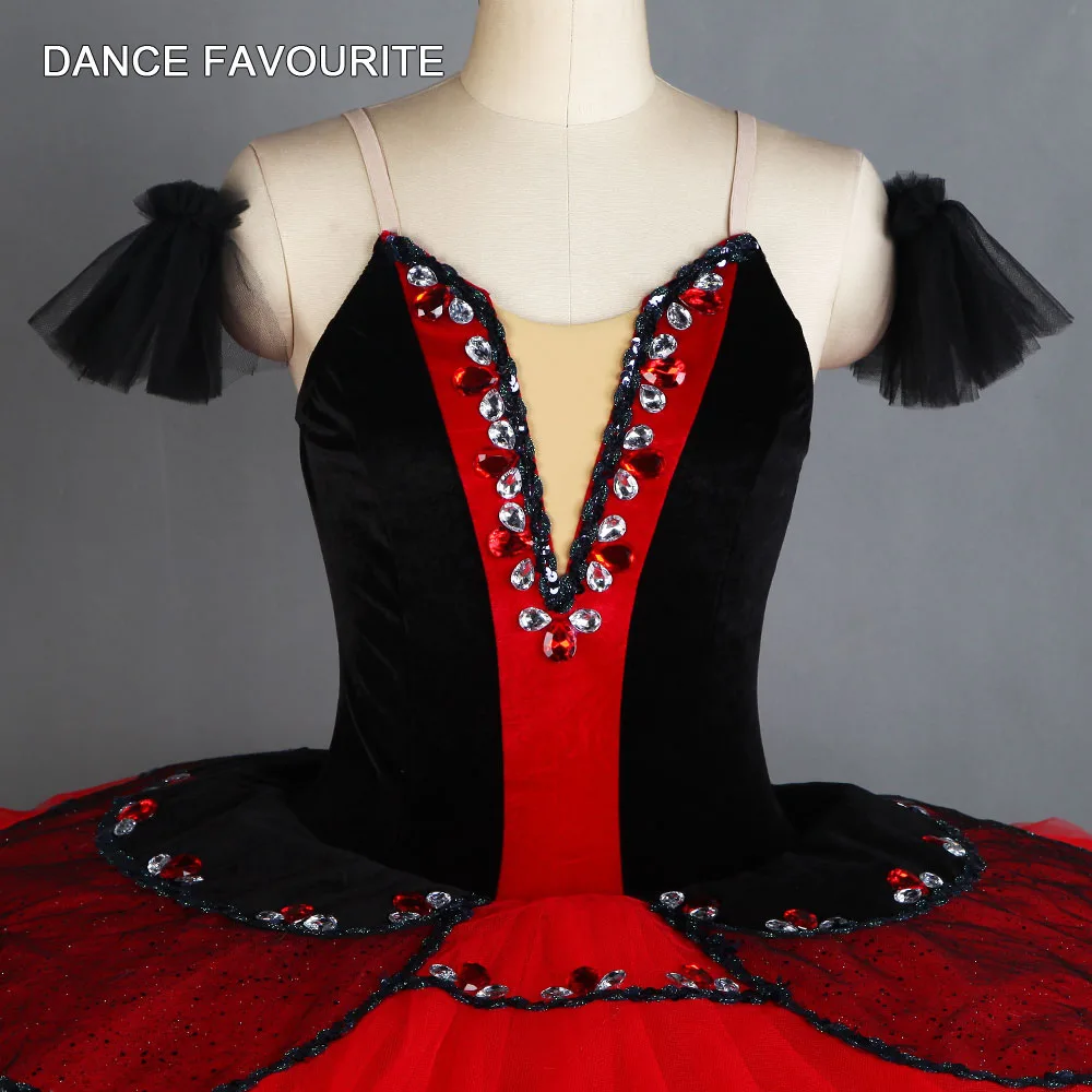 Tutú de Ballet negro preprofesional, traje de actuación, corpiño superior, baile favorito, BLL412, novedad