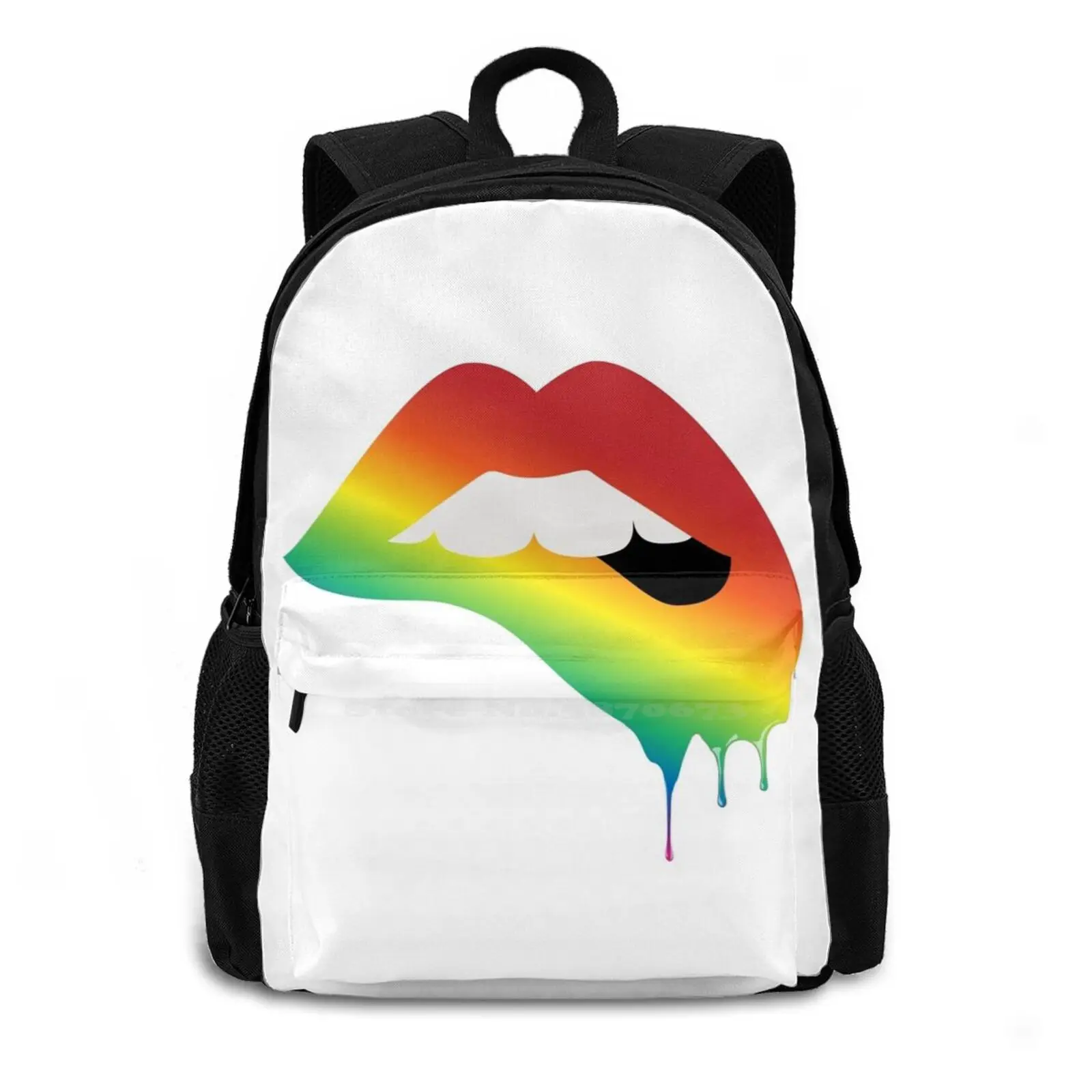 Sexy Biting Lips Pattern Design Laptop Travel School Bags Sexy Biting Lips Naughty Provocative Lewd Lubricious Orgiastic Risque