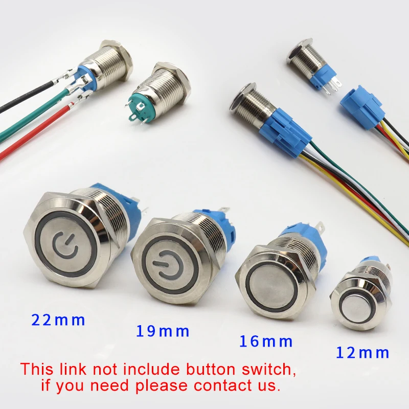 Connector With Wire For 16mm 19mm 22mm Metal Push Button Switch Reset Or Latching LED Lamp (Only Connector)