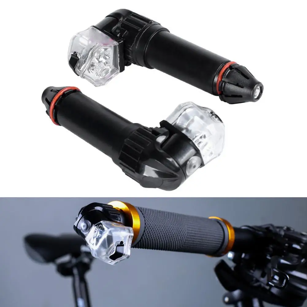 1 Pair Bicycle Handlebar Turn Signal USB Charg Bike Cycling Turn Signal LED Handlebar Bar End Plugs Safety Indicator Lights