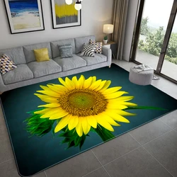 3D Sunflower Carpet Non-slip Floor Mat Bedroom Living Room Large Area Rugs Home Decor Floral Doormat Entrance Mat Tapis Salon