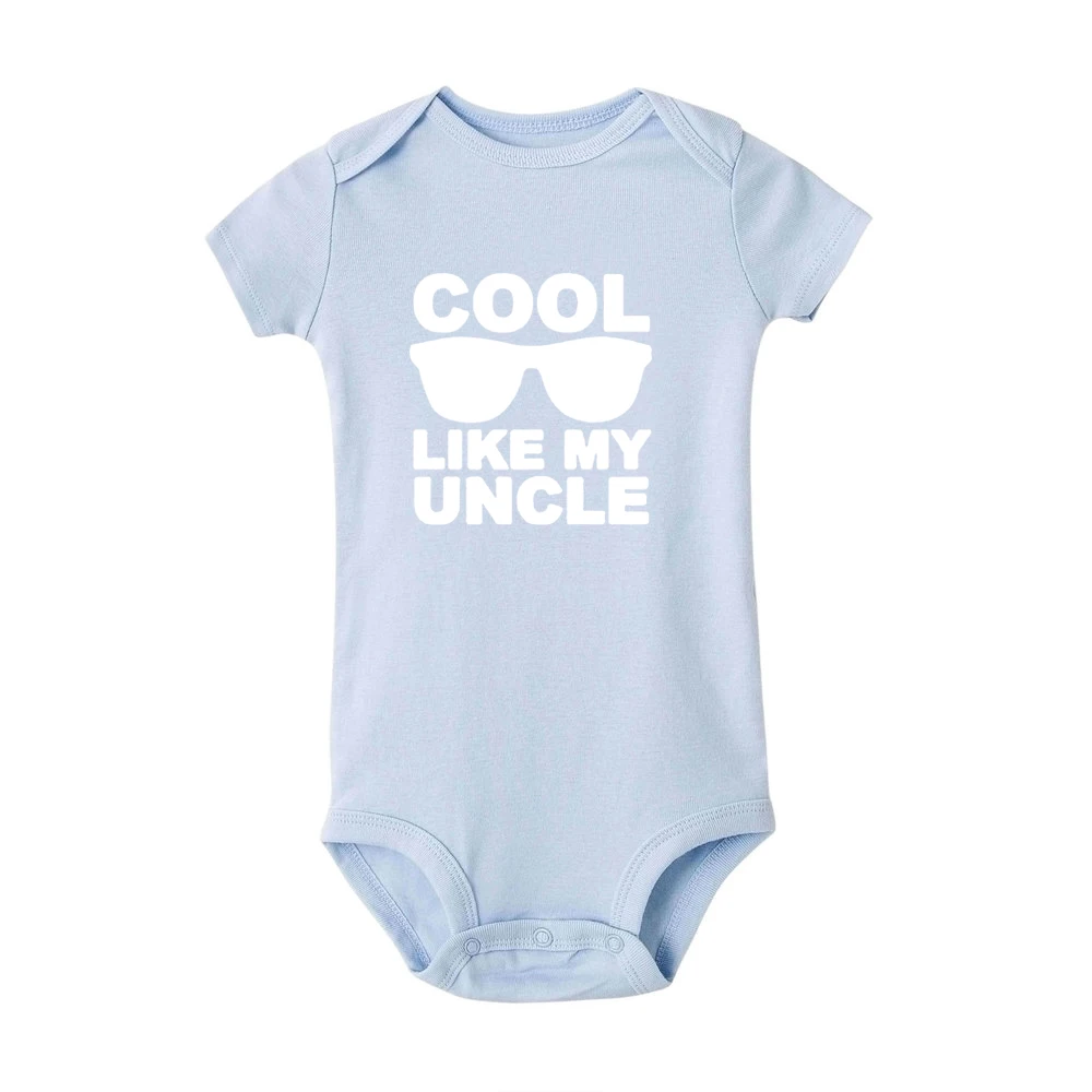 Cool Like My Uncle Newborn Baby Short Sleeve Romper Toddler Girl Boy Summer Clothes Ropa Outfit Infant Girl Clothes Best Present