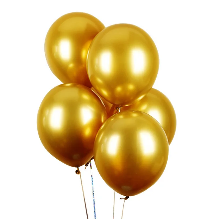 Birthday balloon 12 inch 10pcs golden balloon wedding decoration festive party decoration metallic latex balloon