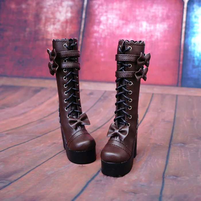 Botas de couro de salto alto bjd escala 1/4 1/3 para acessórios de boneca bjd msd sd13, boneca não incluída e outros acessórios a0568