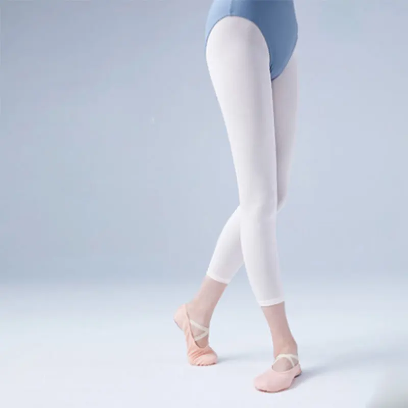 Collants blancs de ballet sans pieds pour femmes et enfants, collants de danse pour enfants, bas d\'entraînement de ballerine