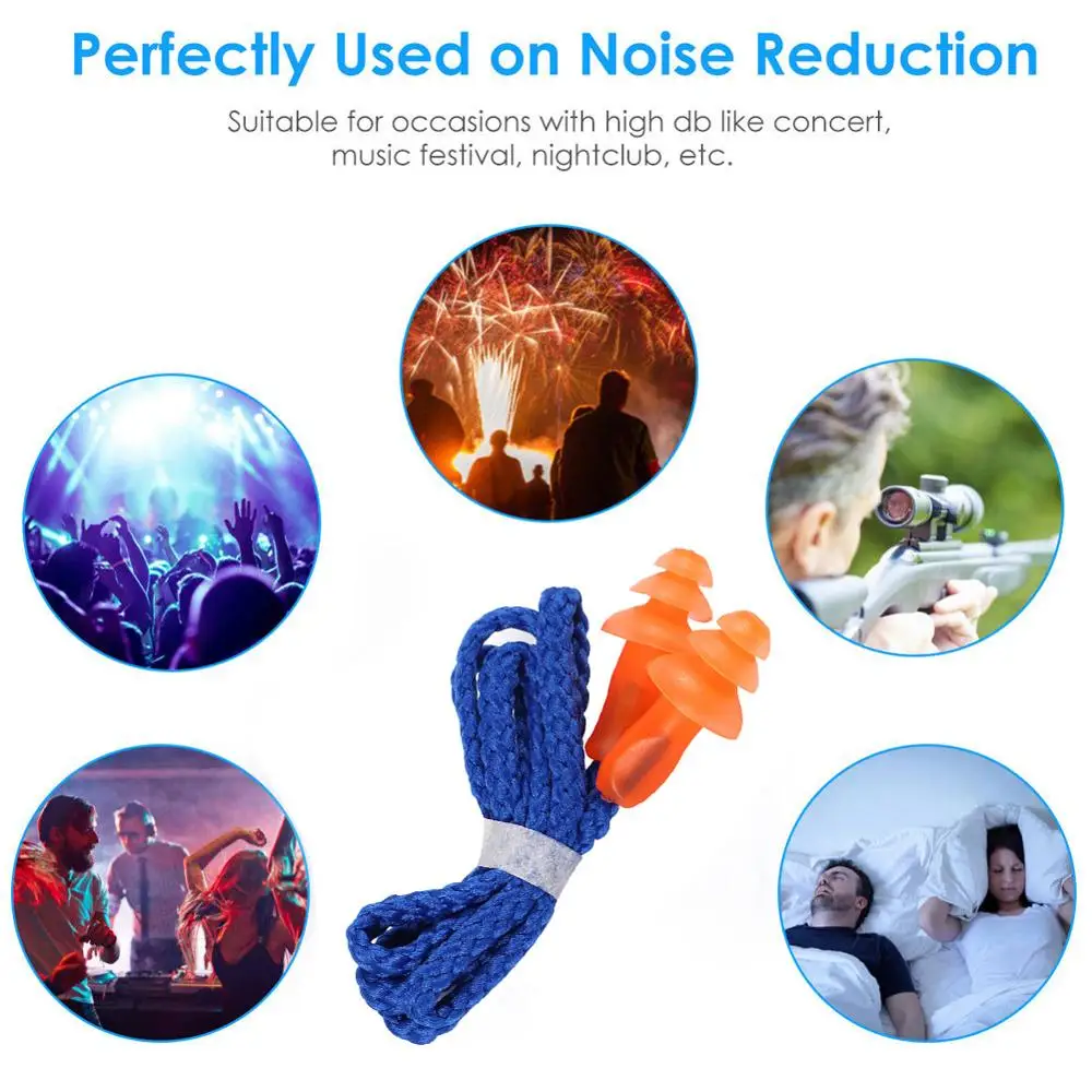 2pcs Tree-shape Spiral Waterproof Earplug Sleeping Travel Study Anti-noise Hear Protect Noise Reduction Soft Silicone Ear Plugs