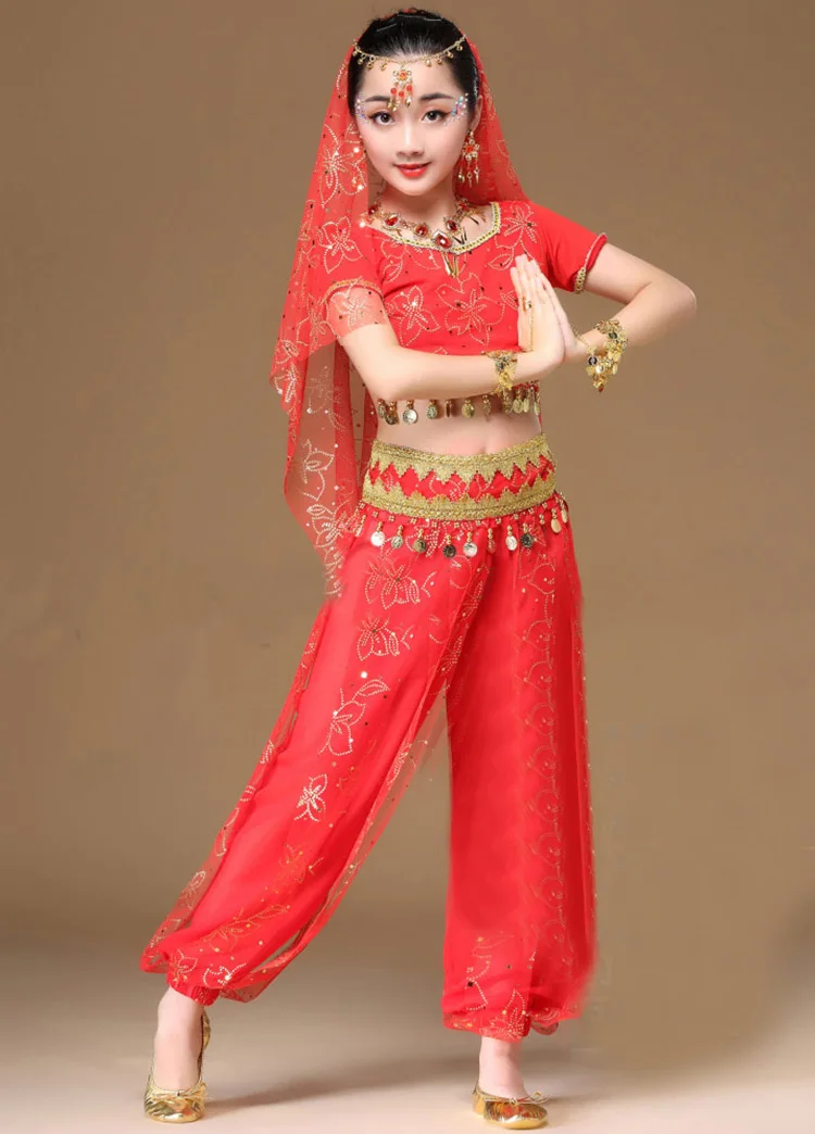 Oriental Dance Kostüme Mädchen Ägypten Kid Bauchtanz Kostüme Set Ägyptischer Bollywood Indischen Bauchtanz Kleidung Indien 3 Farbe