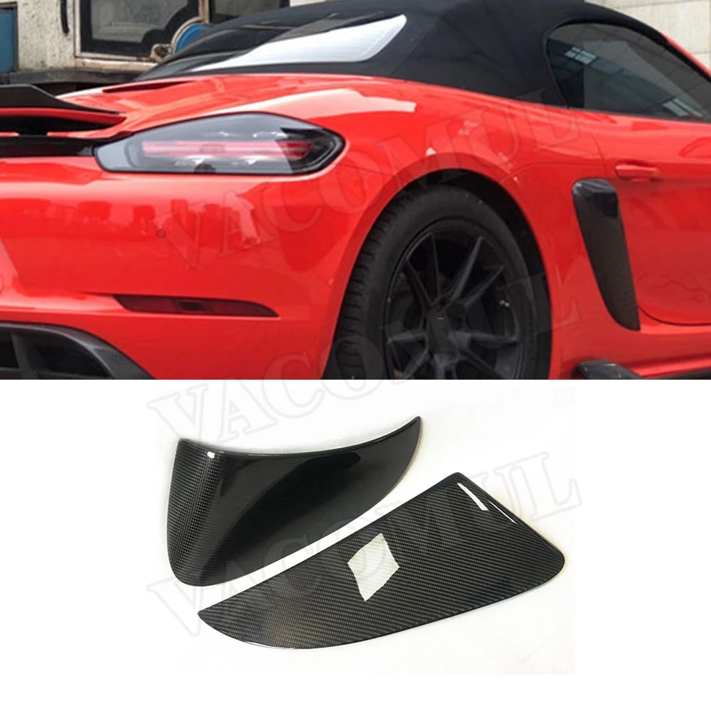 

Carbon Fiber Side Fender Air Vents Trims Frame Decoration Cover for Porsche 718 Cayman Boxster Base S Coupe 2016-2019 FRP Kits