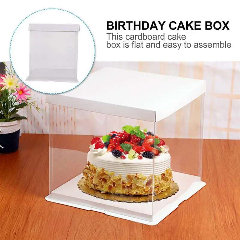 Clear Container With Lid Box Cake Cake Carrier Individual Gift Inch Board Container Transparencyextra Packaging Wedding