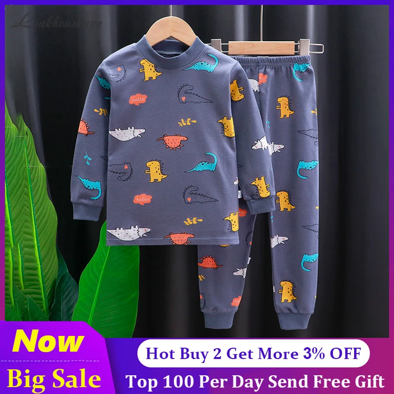 Newborn Baby Boys Girls Pajama Sets Autumn Winter Cartoon Casual Long Sleeve Cute Tops With Pants Children Sleeping Kids Clothes