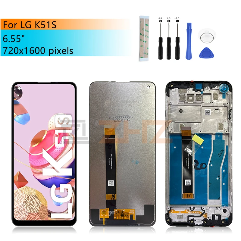 

For LG K51S LCD Display Touch Screen Digitizer Assembly With Frame LMK510EMW LM-K510EMW Display Replacement Repair Parts 6.55"