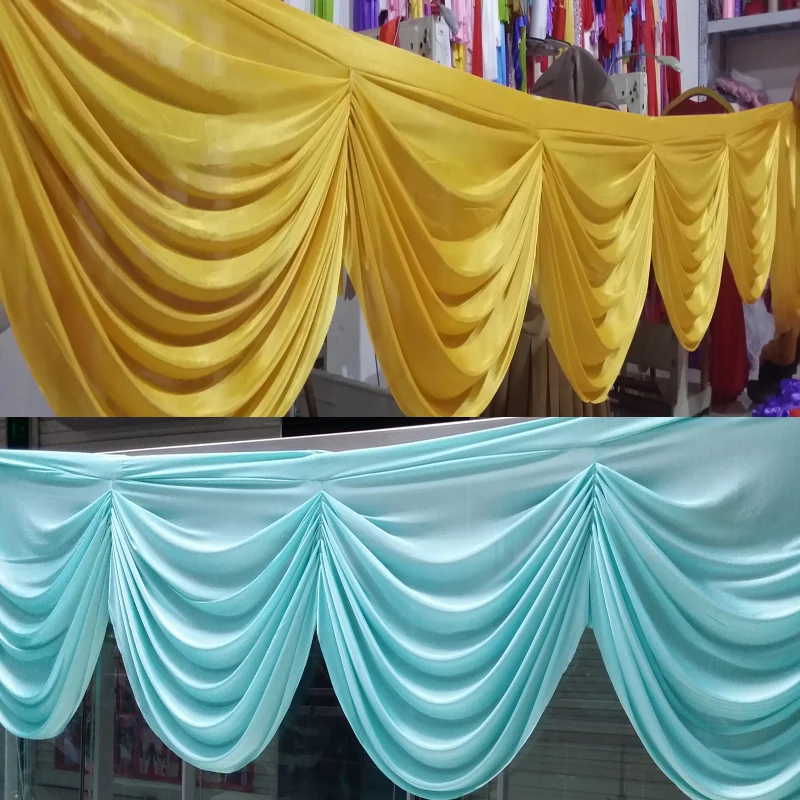 wedding backdrop curtain swag ice silk fabric wedding drapery design for table skirts party banquet backdrop decoration