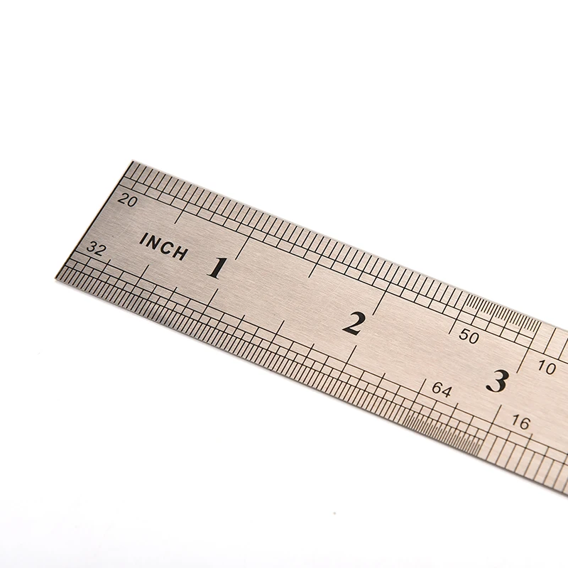 Steel Ruler Sewing Tool Accessory 15/20/30/40cm Stainless Steel Metal Ruler Metric Rule Precision Double Sided Measuring Tool F