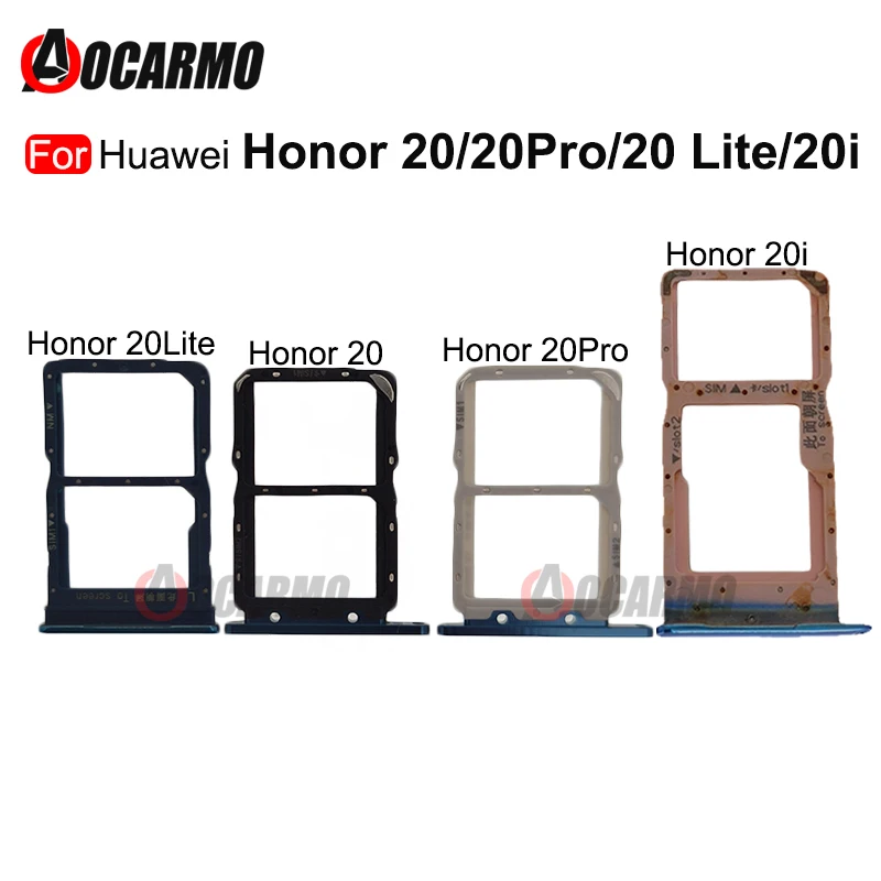 For Huawei Honor 20 Lite Pro 20i MicroSD Nano Sim Card Tray Slot Holder For Honor 20Pro Replacement Parts