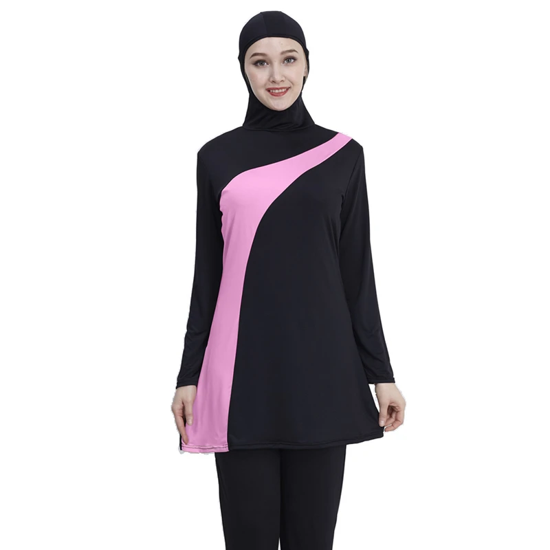 2pc Long Sleeve muslim swimsuit plus size swimwear women muslim swimwear Nylon Burkini Swimming maillot de bain femme musulmane