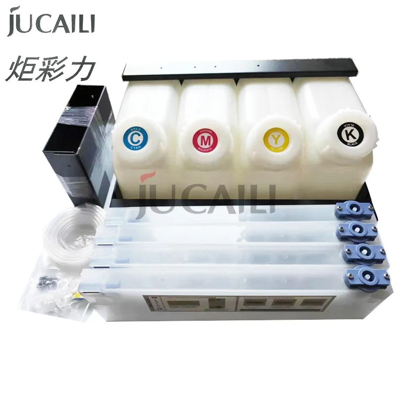 

Jucaili xp600 I3200 head printer bulk ink system for MIMAKI Mutoh Xuli Yaselan ciss ink supply system 4 tank +4 ink cartridge